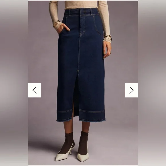 Pilcro Slit-Front Denim Skirt - Picture 3 of 3